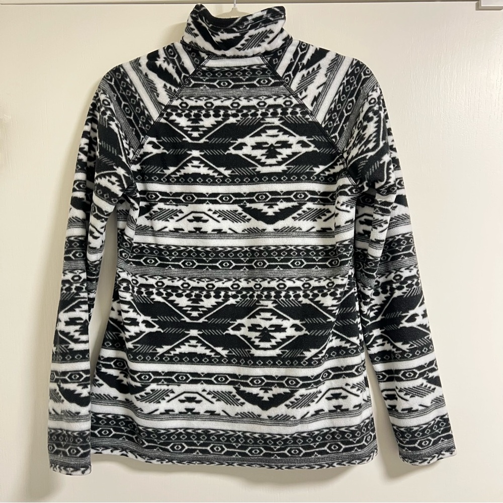 Eddie Bauer Black & White Quarter Zip Pullover Women's Fleece Sweater, Small - Picture 7 of 11
